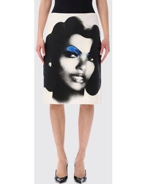Versace Falda Lápiz De Seda Estampada - Negro