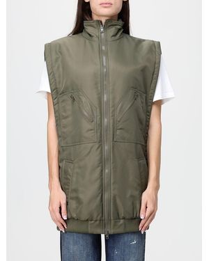 MM6 by Maison Margiela Gilet Technique En Nylon Avec Col Montant Et Fermeture Éclair - Vert