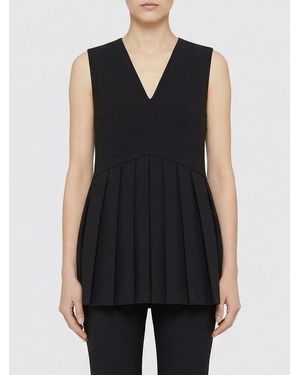 Jil Sander Pleated Virgin Wool Top - Black