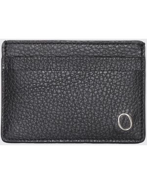 Orciani Micron Hammered Leather Credit Card Holder - Grey