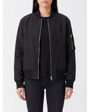 Semicouture Bomberjacke Aus Wollmischung Mit Elastischem Kragen - Schwarz