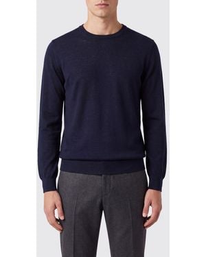 Kangra Extrafine Merino Wool Long-Sleeve Crewneck Sweater - Blue