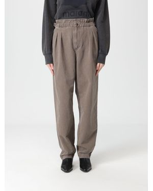 Isabel Marant Cotton And Linen Pants - Gray