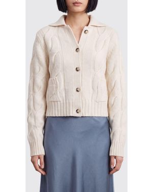 Allude Cashmere And Silk Cardigan With Classic Collar And Button Closure - Blue