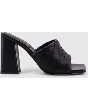 Bottega Veneta Parco Woven Leather Mules - Black