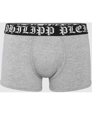 Philipp Plein Stretch Cotton Blend Boxers - Grey