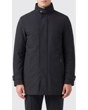Moorer Water-Repellent Knee-Length Parka With Goose Down Padding - Blue