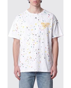 GALLERY DEPT. Printed Logo Cotton Crewneck T-Shirt With Dropped Shoulders - White