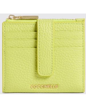 Coccinelle Metallic Grained Leather Wallet - Yellow