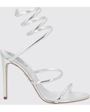 Rene Caovilla Open Toe Heels - White