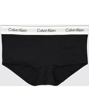 Calvin Klein Cotton Blend Logo Culottes - Black