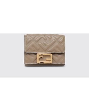 Fendi Baguette Micro Ff Wallet - Natural