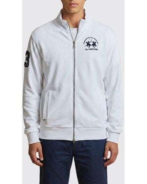 La Martina Cotton Zip-Up Sweatshirt - Blue