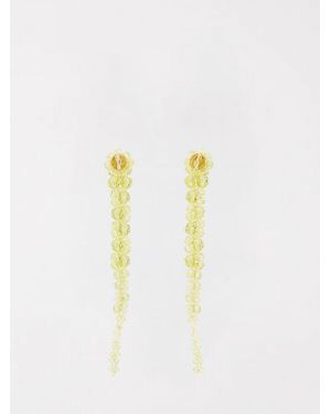Simone Rocha Pendientes Drip De Latón Con Perlas - Azul