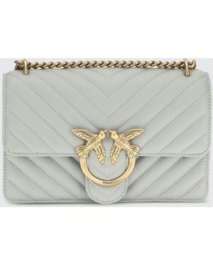 Pinko Love One Mini Chevron Quilted Nappa Bag - Grey