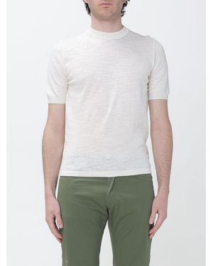 Brooksfield Linen Crew Neck Jumper - White