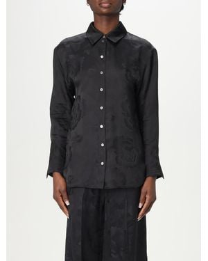 KENZO Floral Jacquard Silk Blouse - Black