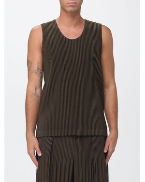 Homme Plissé Issey Miyake Homme Plissé Issey Miyake Pleated Technical Crêpe Tank Top With U-Neck - Black