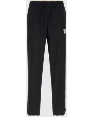 Burberry Technical Jersey Jogging Trousers With Equestrian Knight Logo - Black