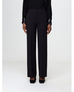 Hanita Wide-Leg Tailored Crêpe Pants With Mid-Rise Waist - Black
