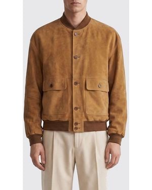 Saint Laurent Suede Bomber Jacket - Brown