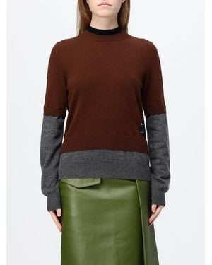 Marni Zweifarbiger Pullover Mit Stehkragen Aus 100% Kaschmir Von - Grün