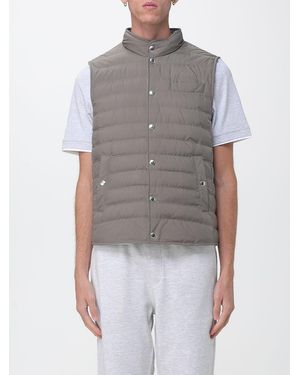 Brunello Cucinelli Water-Repellent Nylon Padded Gilet With High Neck - Grey