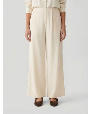 Alysi Silk Palazzo Pants - Natural