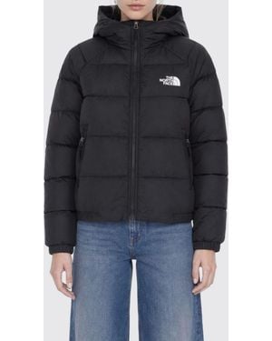 The North Face Short Quilted Nylon Hooded Down Jacket With Contrast Logo - Black