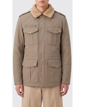 Brunello Cucinelli Cotton And Nappa Sahariana Jacket With Thermore Padding - Natural