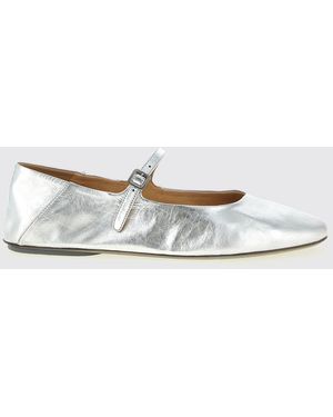 Marsèll Strascico Laminated Leather Ballerinas - White