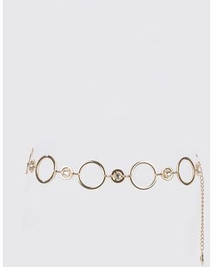 Twinset Brass Mesh Belt With Set Rhinestones - Metallic