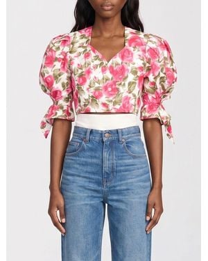 Chloé ChloÉ Top Cropped De Algodón Con Estampado Floral - Azul