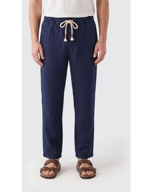 MC2 Saint Barth Linen Jogging Trousers - Blue