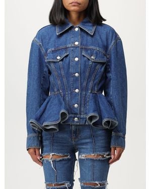 McQueen Denim Peplum Jacke - Blau