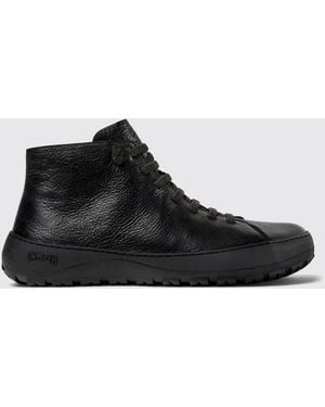 Camper Peu Serra Grained Leather Chukka Boots With Vibram Sole - Black