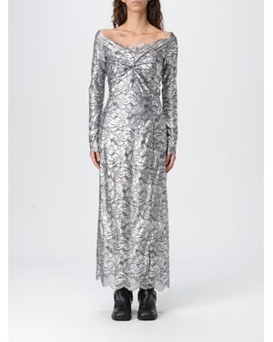 Rabanne Laminated Lace Dress - Gray