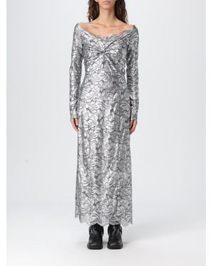 Rabanne Laminated Lace Dress - Gray