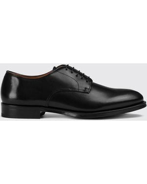 Doucal's Smooth Calfskin Leather Derby Shoes With Leather And Rubber Sole - White