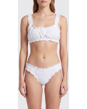 Polo Ralph Lauren Stretch Nylon Bandeau Swimsuit - White