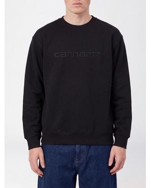 Carhartt Sudadera De Cuello Redondo En Mezcla De Algodón Con Logo Y Hombros Caídos - Azul