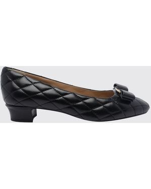 Ferragamo Vara Low-Heeled Court Shoes - Black