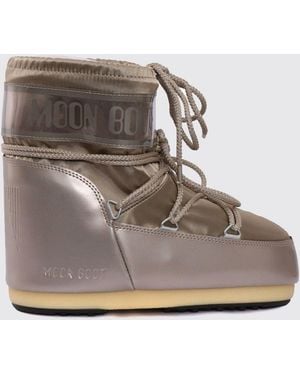 Moon Boot Niedrige Icon Schnee-Stiefel Aus Laminiertem Nylon - Grau