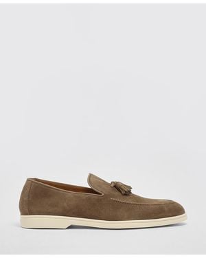 Doucal's Suede Loafers With Tassels - Brown