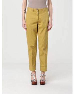 Mason's Stretch Cotton Cropped Fit Pants - Yellow