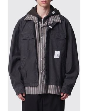 Maison Mihara Yasuhiro Chaqueta Camisera Oversize De Algodón Con Capucha - Negro