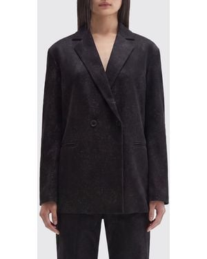 MACCAPANI Blazer Cruzado De Viscosa Y Algodón - Azul