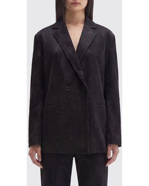 MACCAPANI Double-Breasted Viscose And Cotton Blazer - Blue