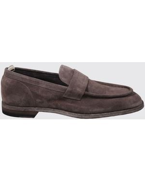 Officine Creative Sound Suede Cowhide Loafers With Saddle Strap - Brown