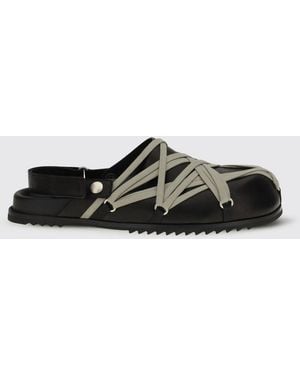 Rick Owens Leather Megalace Mules - White